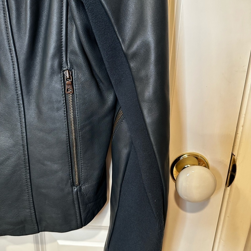 Sam Edelman dark green Leather Jacket - Picture 4 of 16